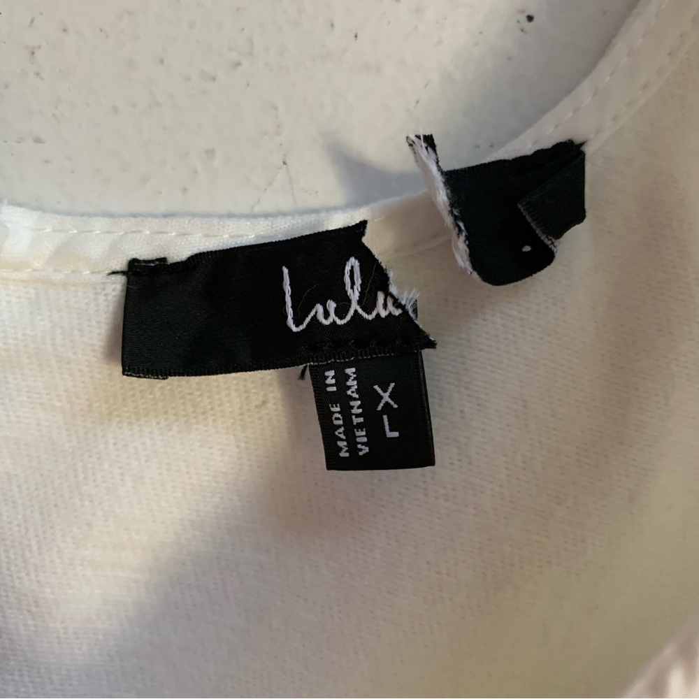 Lulus XL Merima White Denim Wrap Mini Dress NWOT Summer Vacation Casual - Picture 12 of 17